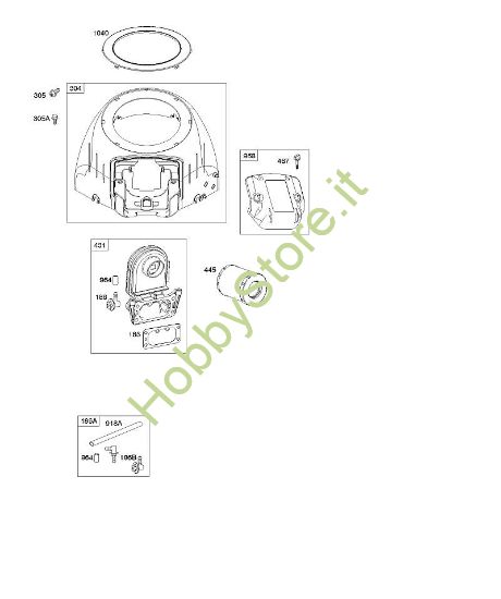 A - Scatola filtro aria, filtro aria B&S - 44 €¦ 44R577-0001-H1 brand Stihl